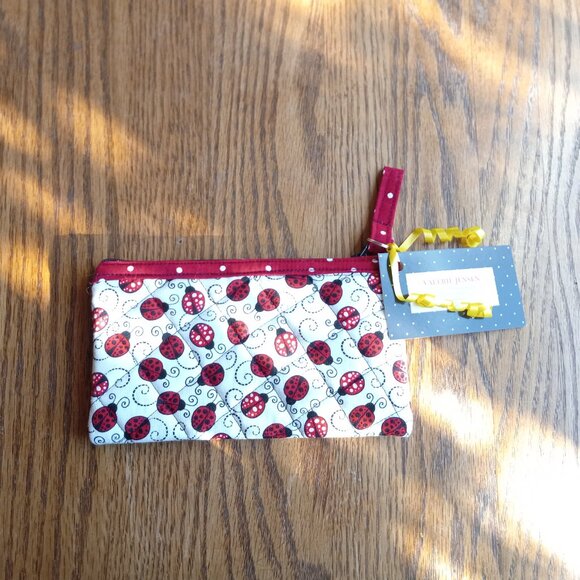 NWT Quilted Ladybug Zippered Pouch Wallet Coin Purse Glasses Case - Picture 12 of 13